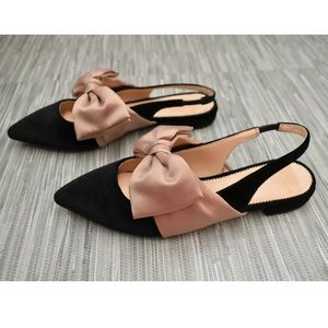 JCrew Pink Satin & Velvet Flats